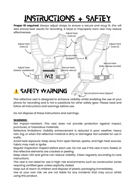 Vest Safety instructions