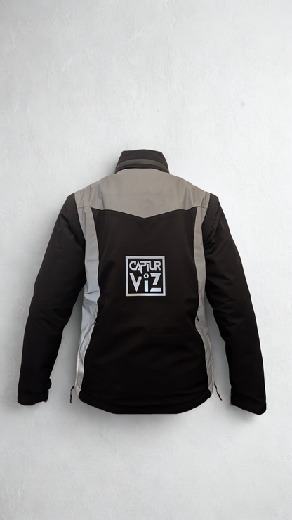 Preorder Now: The CapturViz Reflect/Deflect  3-in-1 Coat - Reflective, Water & Windproof, Versatile 3 Ways To Wear, Removable Liner & Sleeves, POV Clear Phone Pocket, Hidden Back Pack & Hood, Waterproof Zips.