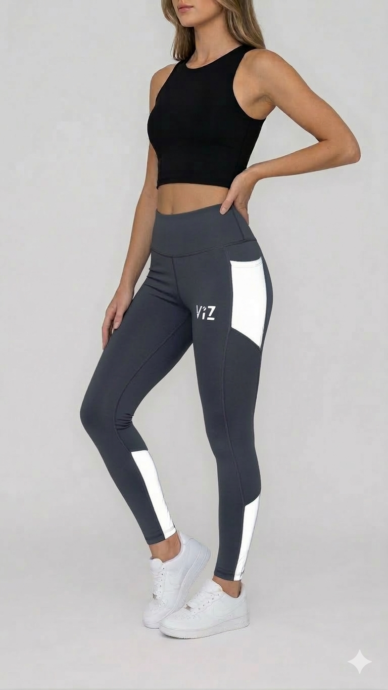 CapturViz Leggings Dual-Purpose Reflective Gel-Seat  for Equestrians Cyclists & Night Runners with Integrated Gel Seat Dual Phone Pockets 360° Reflective Tech & Squat-Proof Fabric