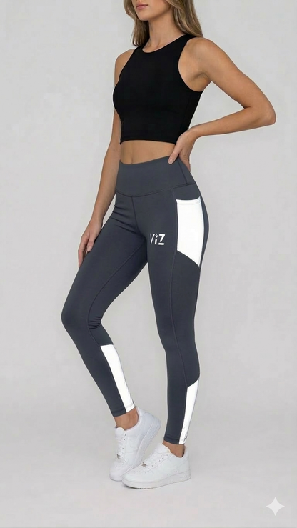 CapturViz Leggings Dual-Purpose Reflective Gel-Seat  for Equestrians Cyclists & Night Runners with Integrated Gel Seat Dual Phone Pockets 360° Reflective Tech & Squat-Proof Fabric