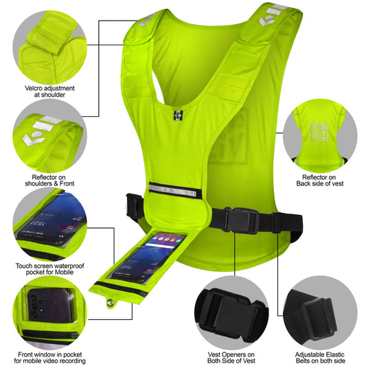 Sports Vest with Front Utility Pocket – Running, Cycling, Horse Riding, Outdoor Sports
